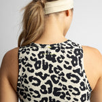 Activewear Top cropped leo splashes black/sand - VIVI MARI