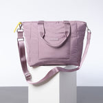 padded tote bag medium + strap basic woven slim - ash plum - VIVI MARI