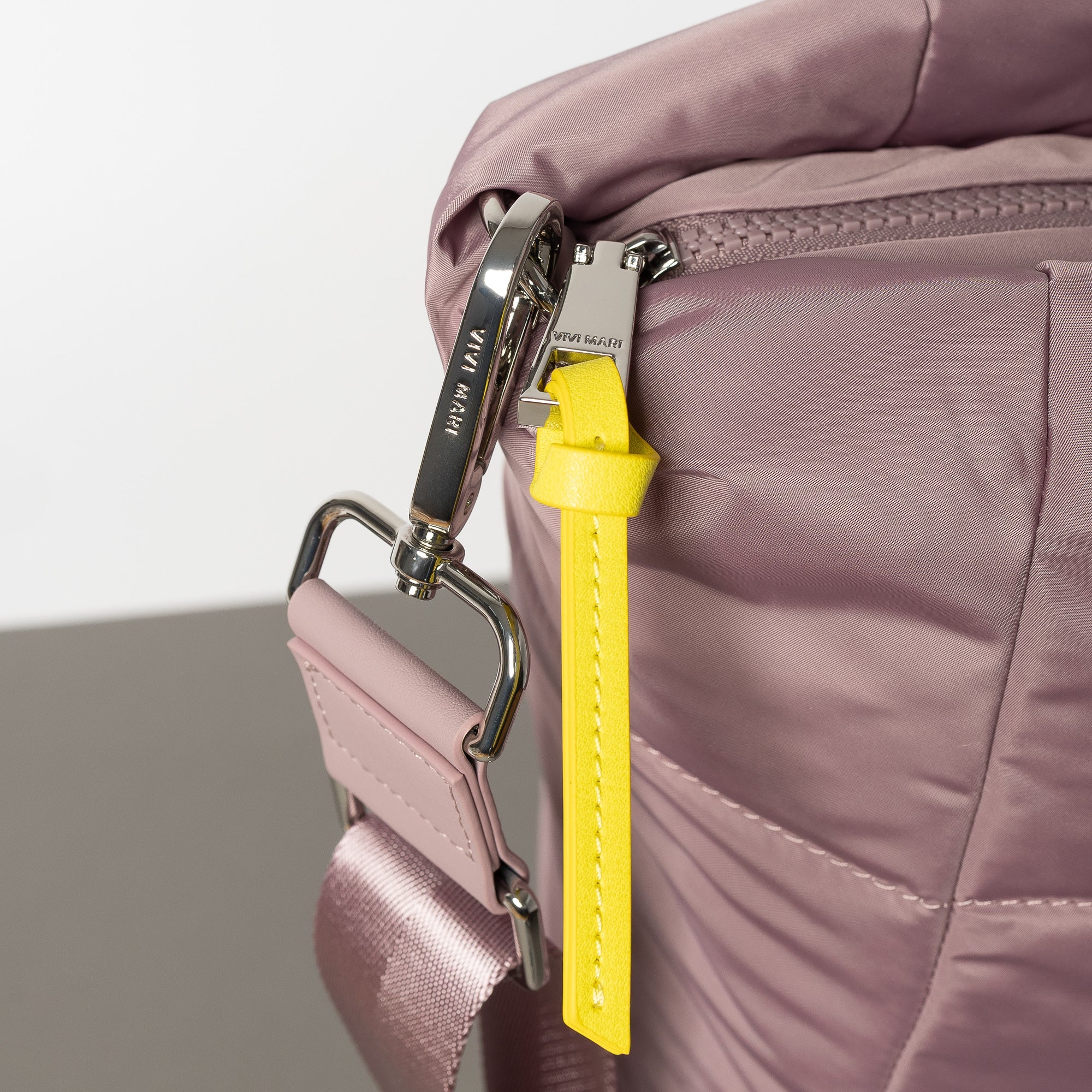 padded tote bag medium + strap basic woven slim - ash plum - VIVI MARI