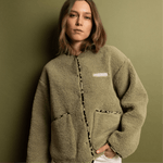 Teddy Fleece Jacket - pale olive - VIVI MARI