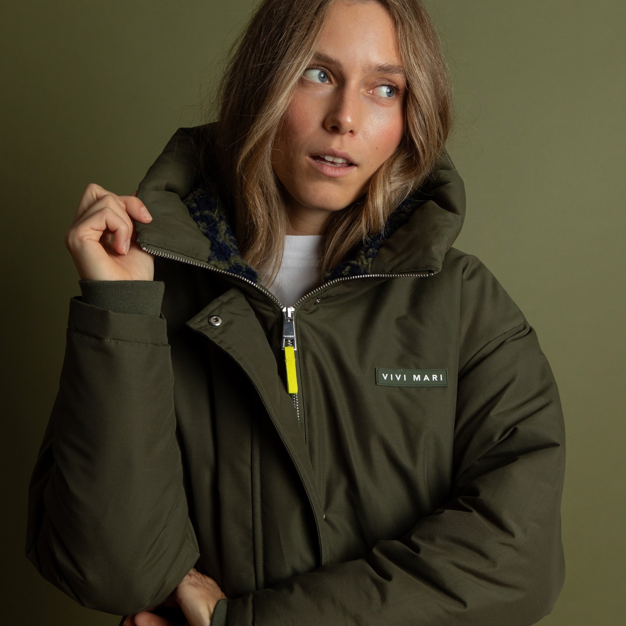 Winter Parka olive/leo navy - olive - VIVI MARI