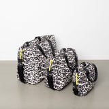 padded tote bag large + strap basic woven slim - leo splashes black/sand - VIVI MARI