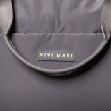 padded tote bag large + strap basic woven slim - taupe - VIVI MARI