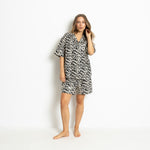 Pyjama Shorts - leo splashes black/sand - VIVI MARI