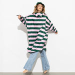 Raincoat bold stripes - green/rosé - VIVI MARI