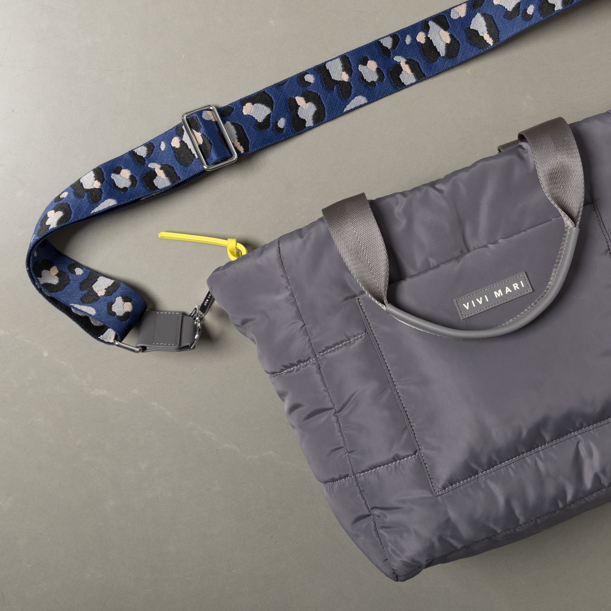 strap abstract leopard blue/black - taupe - VIVI MARI
