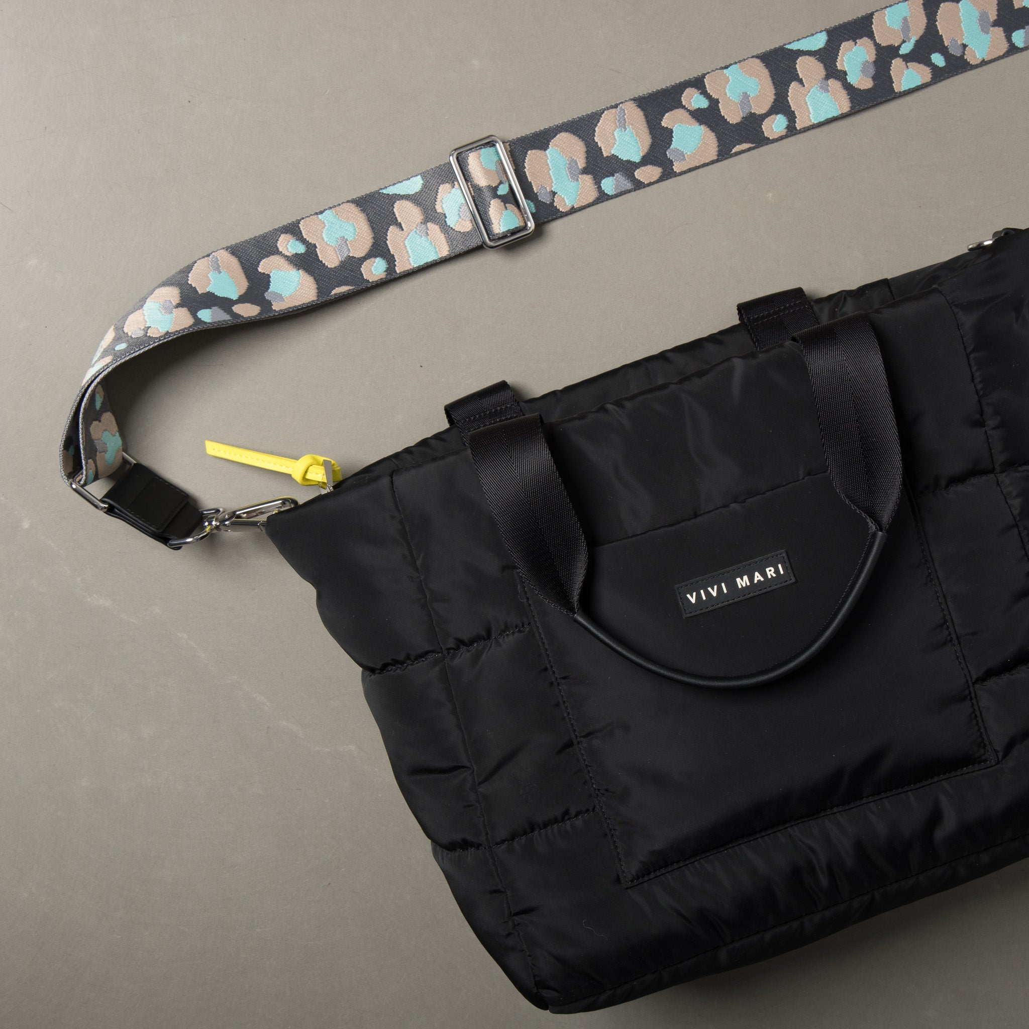 strap abstract leopard taupe/mint - black - VIVI MARI